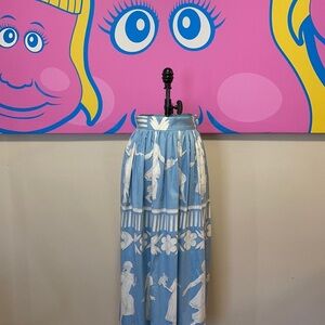 Moschino Cheap and Chic Blue White Grecian Maxi Skirt
